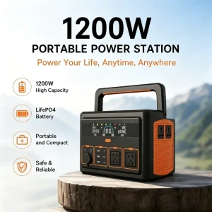 H1100 1200W Portable Power Station LiFePO4 Battery Solar Generator MPPT Controller USB 3 Ports Type C 2 Car Outdoor