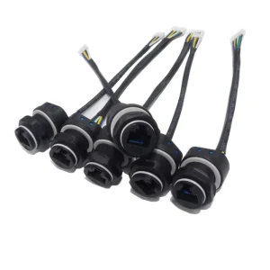 HD Customized IP68 RJ45 Connector With Cable 4PIN 8PIN Solar Inverter RJ45 COM Connectors