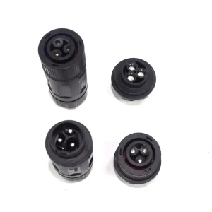 HD IP68 Solar Inverter Waterproof Cable M25 3Pin Black Male Female 600V 42A AC Connector Copper Alloy Ag Plating Contacts