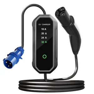 HT072OBJLSTQ1-03 Portable EV Charger 7KW 3.5KW Type 2 Connector 32A IP54 Waterproof TPU Cable