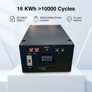 HUANCHU 48V 51.2V LiFePO4 Stackable All In One 15KW Solar Battery 280Ah 306Ah 314Ah JK 200A BMS 300A Fuse LiFePO4 Battery Box