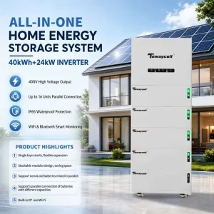 HV Stacked Lithium Battery DC to DC 400V 40kWh with 24kW Inverter Solar Energy Storage System for Residential Use