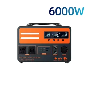 Heavy Duty 6000W LiFePO4 Solar Generator with Pure Sine Wave Portable Power Station for 4WD Caravan Camping Offgrid