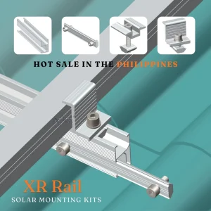 Heavy Duty AL6005-T5 Solar Rail Racking System with Mid-End Clamps for Roof Mounting Structure