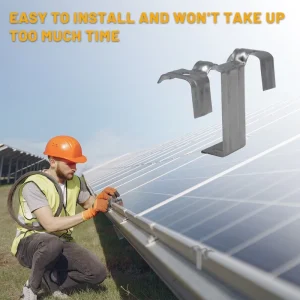 Heavy Duty Anodized Aluminum Alloy Solar Panel Water Drainage Clip Sheet Metal Bending PV Cleaning Clamp Mounting System Part