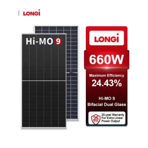 Hi-MO 9 625-660W Bifacial Solar Panel 30 Years Warranty Anti-Hail High Load Capacity