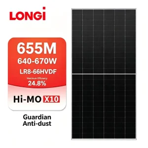Hi MO X10 Solar Panel Bifacial Double Glass 660W 655W 650W 645W 640W LR8 66HVD Half Cell High Efficiency BC 2.0 PV Modules