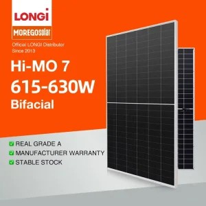 Hi-MO7 HPDC Cell 615W 620W 625W 630W Bifacial Double Glass Solar Panels N-type PV Module for C&I Solar Energy System