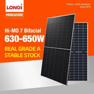 HiMO7 Bifacial Solar Panels 630W 635W 640W 645W 650W LR8-66HGD Photovoltaic Cell Modules for Solar Energy Systems