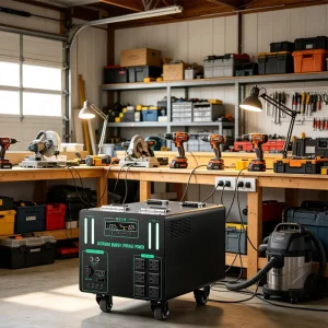 High Capacity Portable Solar Battery Generator with Pure Sine Wave Output for Outdoor Home and RV Applications
