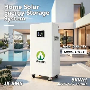 High Capacity Vertical Lifepo4 Battery 51.2V 160Ah 8Kwh Residential Solar Power Storage