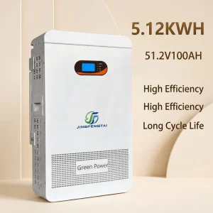 High Capacity Wall Mounted LiFePO4 Battery 51.2V 100Ah 5.12kWh LCD Display Smart BMS 6000+ Cycles for Solar UPS