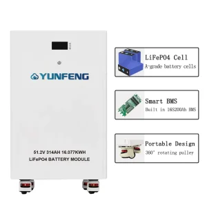 High Density 51.2V314Ah Lifepo4 Solar Battery 16kWh Waterproof Lithium Battery for Solar Power System Home Energy Storage Eu DDP