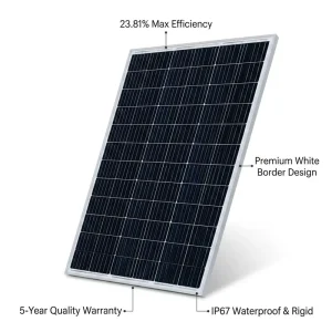 High Efficiency 100W 150W Monocrystalline Silicon Solar Cells Rigid Assembly with White Border for RV Home Off Grid
