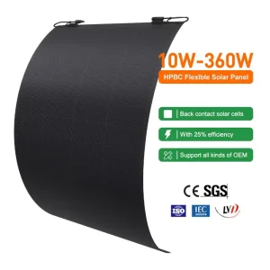 High Efficiency 120W HPBC Flexible Solar Panel All Black ETFE Bendable Solar Charger For RV Boat Yacht Marine Camper Off Grid