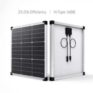 High Efficiency 25% 50W N Type Solar Panel TOPCon 16BB Monocrystalline Rigid Glass Solar Module Silver Frame for Off Grid System