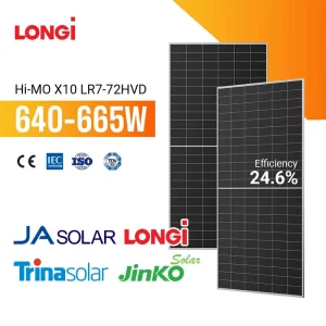 High Efficiency Bifacial Solar Panel 650 Watt 660 Watt 620Watt Dual Glass Solar Panels