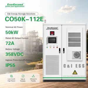 High Efficiency CO50K 112E C&I All in One ESS LFP Battery 50kW 12000 Cycles IP55 Smart EMS BMS Solar Genset Off Grid Farms