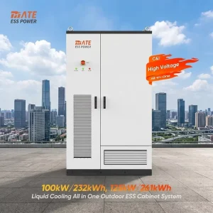 High Efficiency Liquid Cooling LiFePO4 Battery Storage System 100kW 232kWh 125kW 261kWh Outdoor Cabinet IP55 for C&I Projects