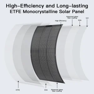 High Power 100W Flexible Solar Panel Ultra thin IP68 Waterproof Long Flexible Solar Panel for Balcony Energy Storage Systems