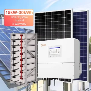 High Power Complete Set 15kW 30kWh Solar Energy System High Voltage Inverter Rack Mount Battery Solar Panel