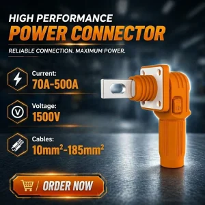 High Power Male Female IP67 1500V Copper Silver Plating Battery Storage Connector 10mm2 185mm2 Cable Termination Solar BESS