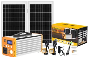 High-Power Multifunctional All-in-One Solar Power System Mobile Lighting Security Energy Kit for Home, Indoor, Outdoor, and Camping