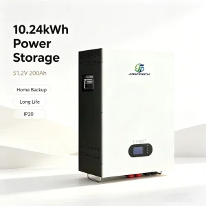 High-Power Wall-Mounted LiFePO4 Battery 51.2V 200Ah 10.24kWh, LCD, Smart BMS, 6000+ Cycles for Solar/UPS