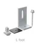 High Strength Aluminum Solar Panel Mounting L Foot Bracket for Corrugated Metal Roof PV System