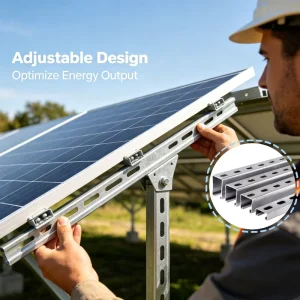 High Strength Channel Steel Solar Bracket Low Maintenance Weatherproof Channel Steel for Outdoor PV Mount System
