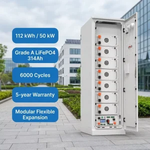 High Voltage 50 kW 112 kWh 100 kW 215 kWh All-in-One Air Cooling Lithium Battery Cabinet Industrial Energy Storage System