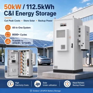 High Voltage Battery Storage System 112.5kWh to 675kWh Modular C&I BESS for Grid Flexibility Peak Shaving Backup Power Solution