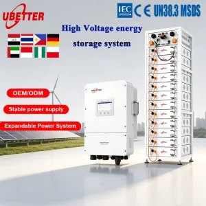 High Voltage ESS Solar Lithium LifePO4 Battery 30kw 60kw 50kwh 60kwh 100kWh Commercial Industrial on Grid Energy Storage System