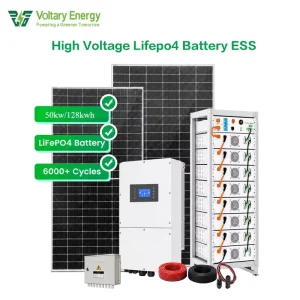 High-Voltage LiFePO4 Battery ESS 50kW 128kWh BESS Solar Energy Storage System 8000 Cycles 10-Year Warranty for Commercial and Industrial Use
