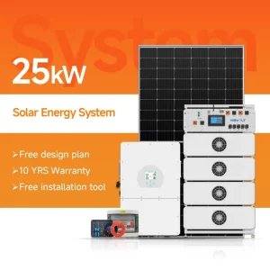 High Voltage Solar Home Battery with Three Phase 15kW to 80kW Solar Inverter and Solar Panels Solution