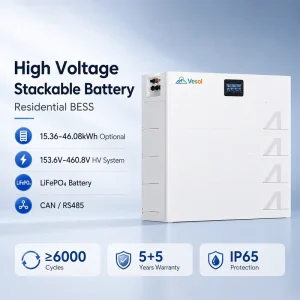 High Voltage Stackable LiFePO4 Battery Solar Home Energy Storage System CAN RS485 BMS IP65 OEM ODM BS06-S Series 40-50KW