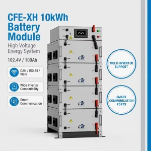 High-Voltage Stacked Energy Storage Battery 102.4V 100Ah LiFePO4 10kWh Module for 70kWh C&I Solar System
