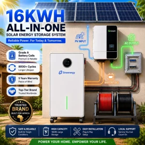 Home 16kWh ESS Solar Storage System with MPPT Controller Lithium Ion Battery Cells and Inverter