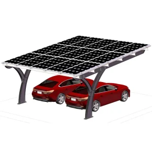Home Commercial Galvanized Steel Solar Carport Ground Mounting Structure Car Parking Kit