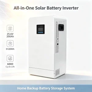 Home Energy Storage All-in-One Battery Inverter 25.6V 200Ah 5120Wh Solar Energy System for Home Off Grid Full Set