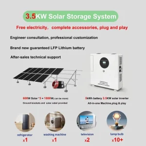 Home Energy Storage All in one 5kWh 3.5KW Battery+Inverter Wall Mounted All in one Machine Solar Storage Emergency Power System