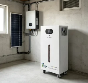 Home Energy Storage Battery 51.2V 300Ah LiFePO4 Battery Pack for Solar System Backup Power with RS485 CAN Bluetooth