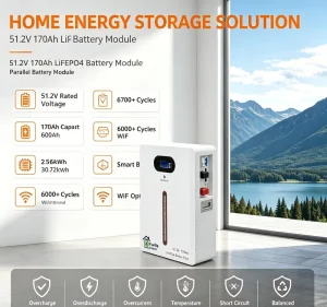 Home Energy Storage Split Battery Pack 51.2V 170Ah LiFePO4 8704Wh Wall Mounted Solar Power Supply Smart BMS CAN Communication