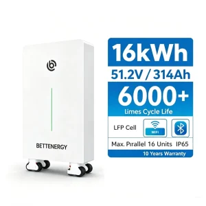 Home Energy Storage System 16kWh LiFePO4 WiFi Remote Monitoring for Solar Villa