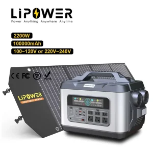 Home Outdoor Solar Energy Storage Generator System 2200W LiFePO4 Battery Portable Power Station