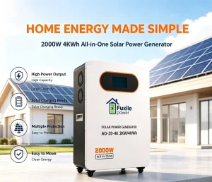 Home RV Solar Backup Power System 4kWh All in One Portable Power Station 2000W Wheeled Solar Generator for Off Grid Household