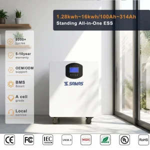 Home Standing All-in-One ESS LiFePO4 Lithium Battery, Solar-Ready Stackable, Pure Sine Wave Hybrid Grid, 100Ah 5.12kWh