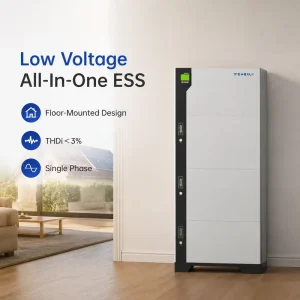 Home Use 51.2V 102Ah LiFePO4 Battery Pack 5.22kWh 20.88kWh Energy Storage Stackable System with Hybrid Grid Connection