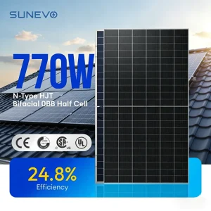 Home Use Bifacial Solar Panels 500W 550W 600Watt 700Watt 750Watt 770W BIPV N-Type PV Module Photovoltaic Panels