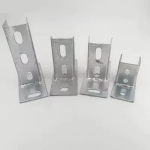 Hot Dip Galvanized Steel Connection Base Unistrut Fittings Accessory Strut Channel Post Base PV Bracket Solar Panel Mounting